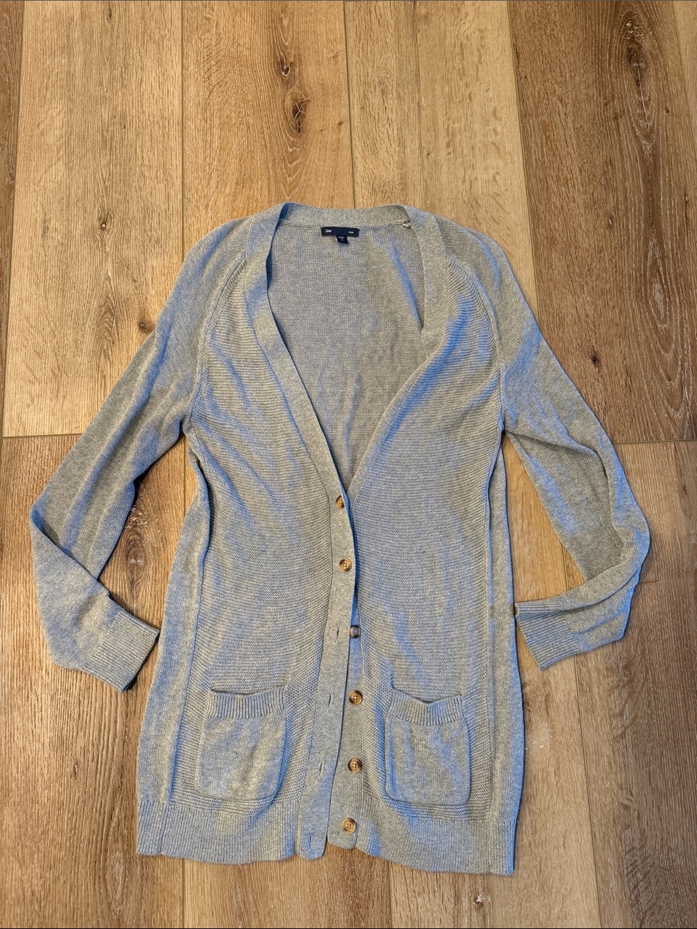 GAP Factory | Light Gray Long Button-Front Women's Cardigan | V-Neck | size M